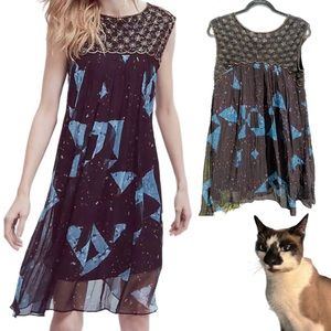 NWT $198 Anthropologie | Moulinette Souers | Lydia Beaded Blue Motif Mini